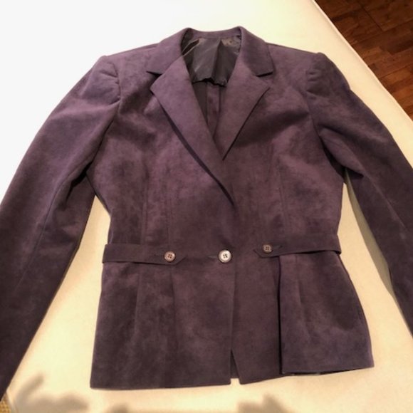 Slate Blue Wartime Style Ultra Suede Suit - Picture 2 of 3